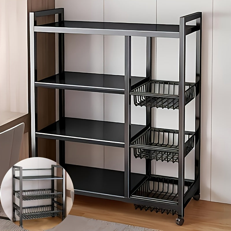 4-Tier Rolling Metal Storage Rack