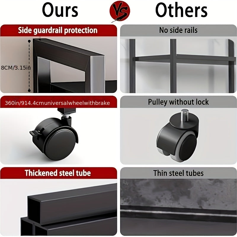 4-Tier Rolling Metal Storage Rack