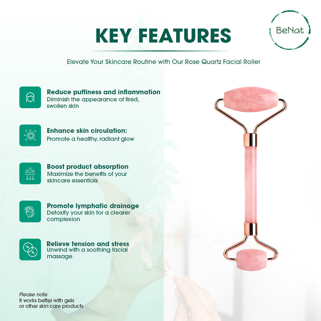 Rose Quartz Face Roller - product photo 4