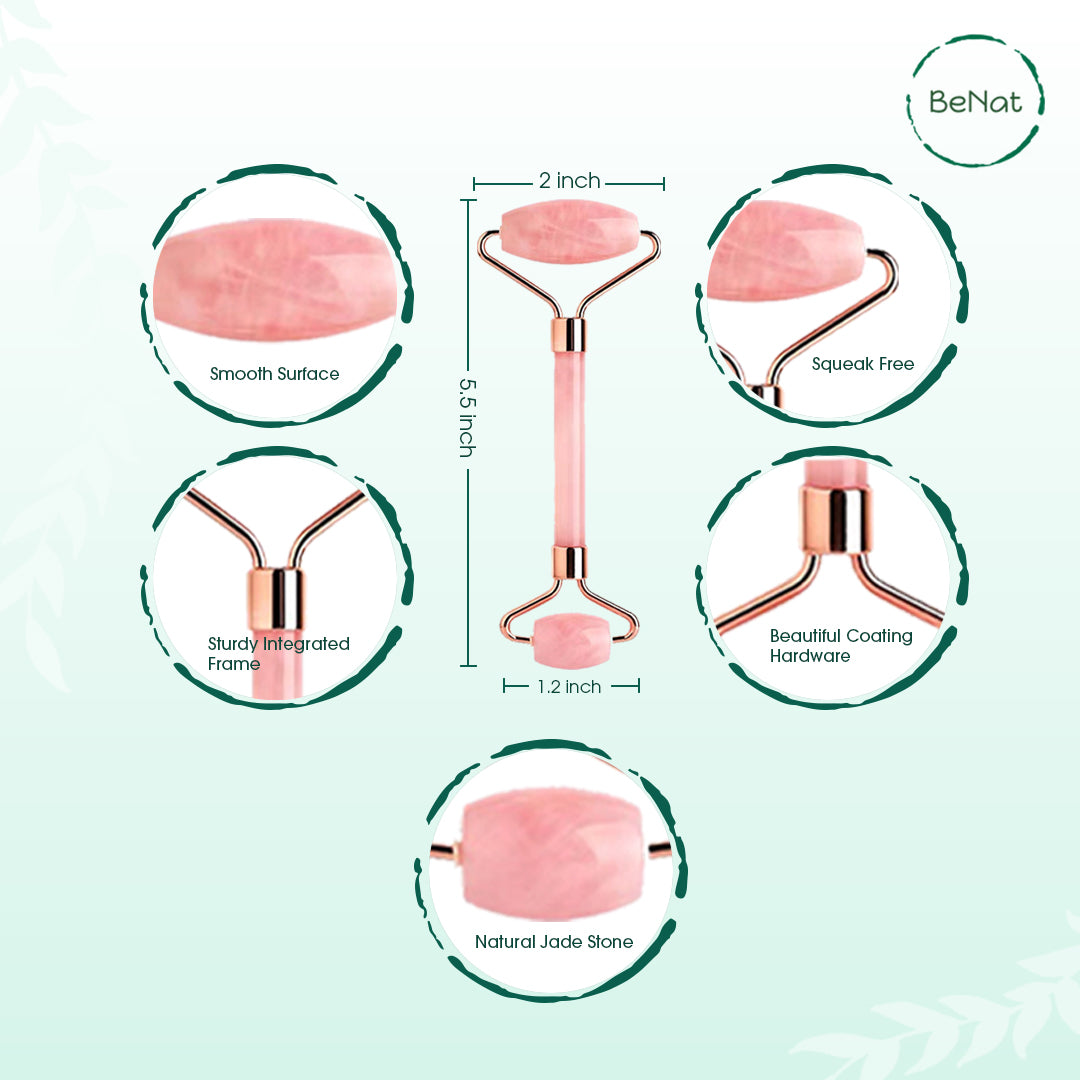 Rose Quartz Face Roller - product photo 7