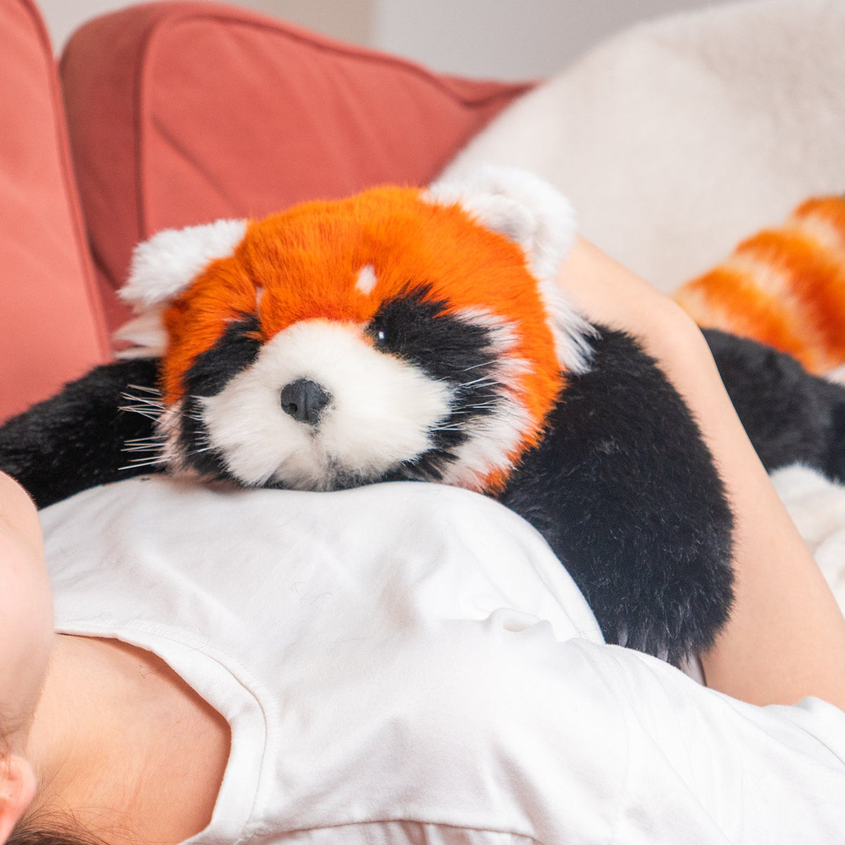 Breathing Red Panda Plush – Lifelike Calming Toy Gift for Relax