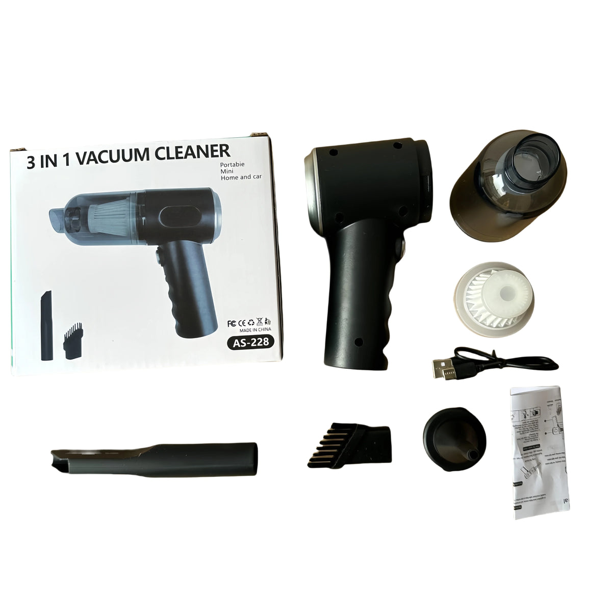 Cordless Mini Car Vacuum – 120W Handheld Cleaner