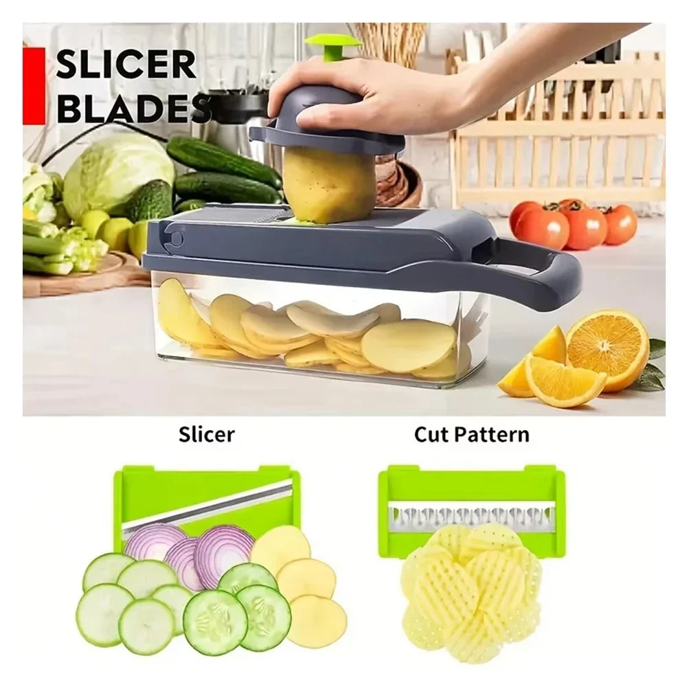 16-in-1 Multifunctional Vegetable and Onion Chopper Slicer Dicer