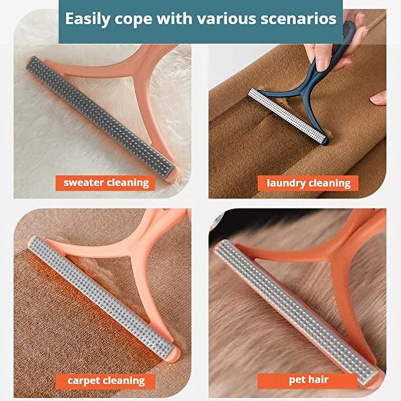 Double-Sided Pet Hair & Lint Remover – Reusable Fabric Scraper