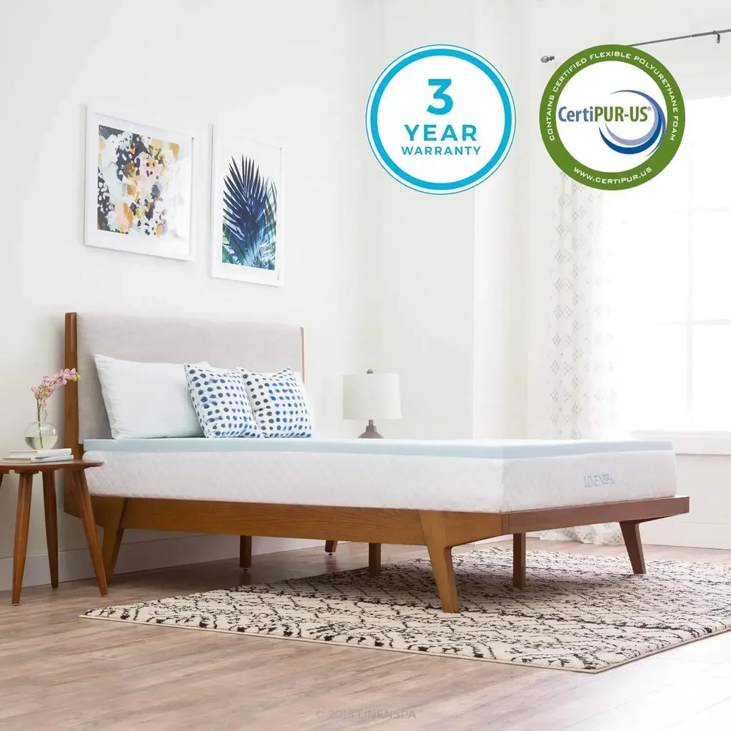 Gel Infused Memory Foam Mattress Topper – Cooling Full Mattress Pad