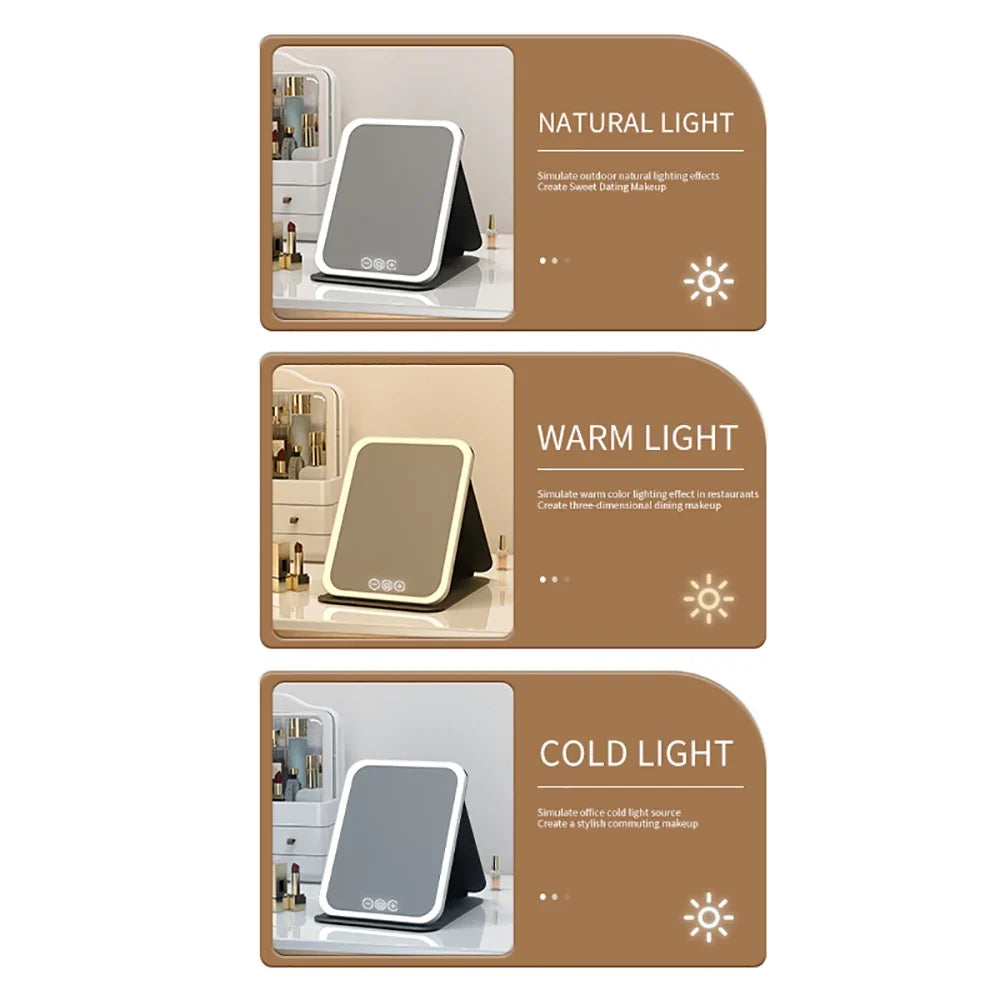 3-Color Dimmable LED Makeup Mirror