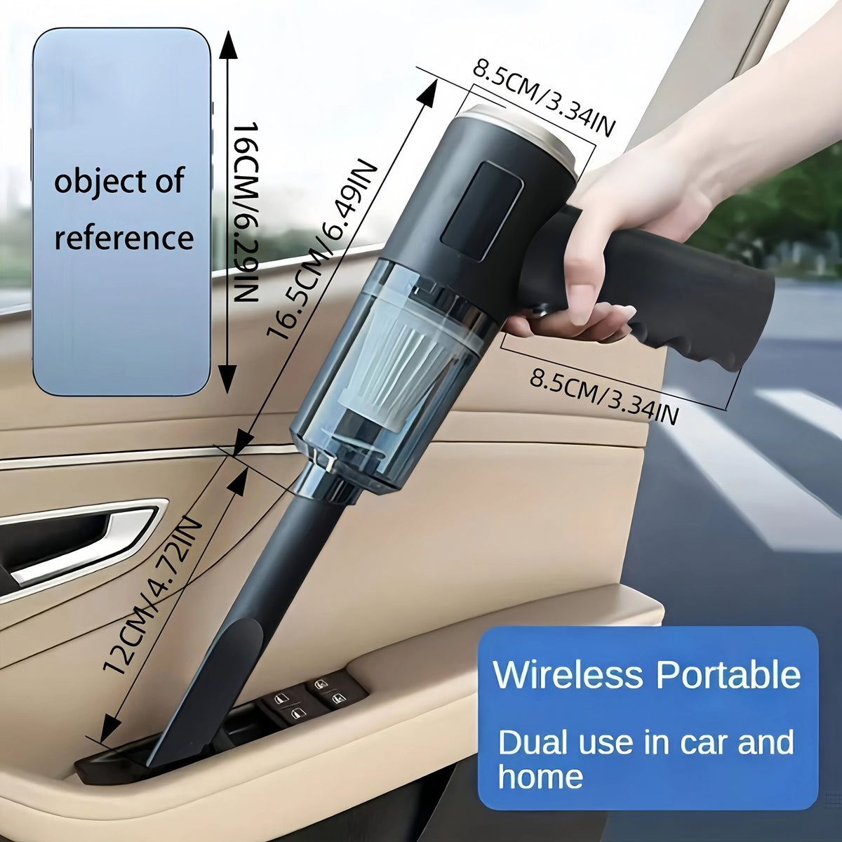 Cordless Mini Car Vacuum – 120W Handheld Cleaner