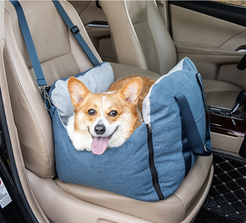 Portable Pet Car Seat with Storage Pocket