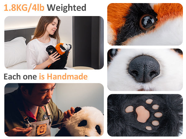 Breathing Red Panda Plush – Lifelike Calming Toy Gift for Relax