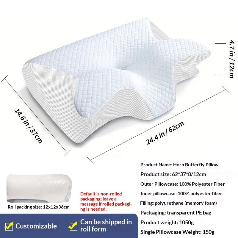 Memory Foam Butterfly Pillow – Slow Rebound Cervical Support