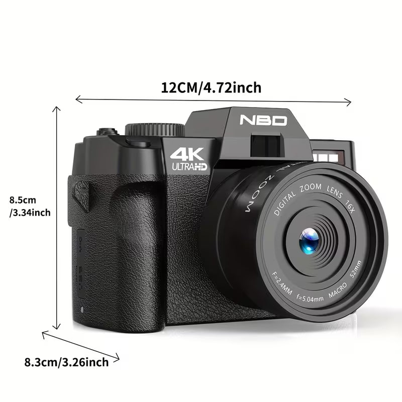 48MP 4K Digital Vlogging Camera with WiFi and 32GB Card