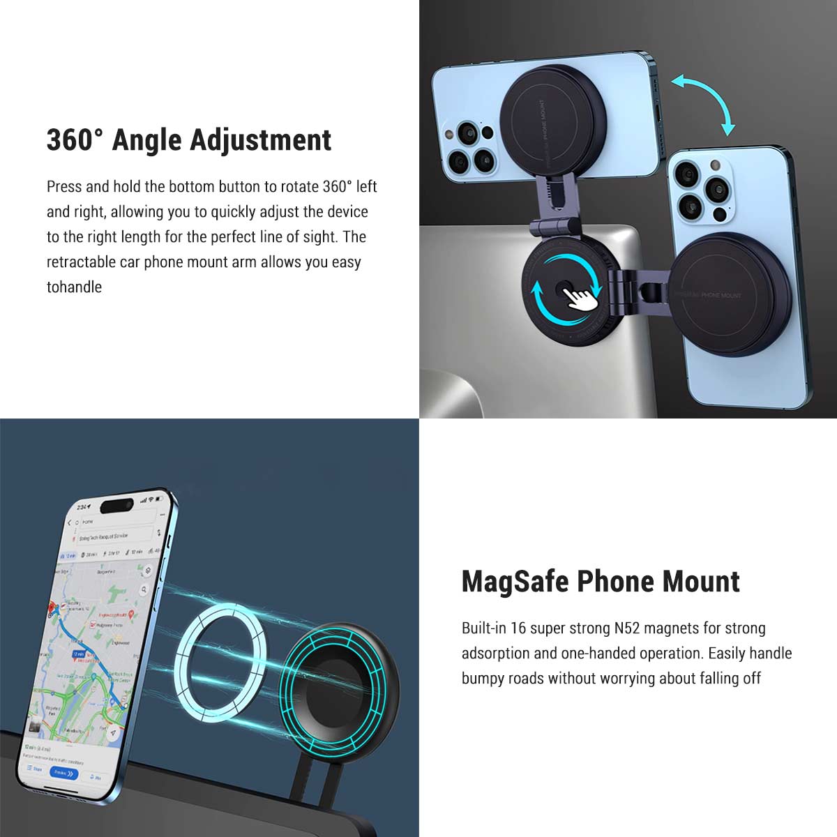 Invisible Magnetic Phone Mount for Tesla