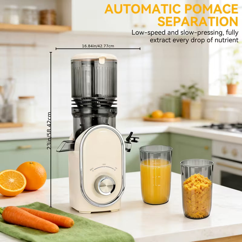 5.2-Inch Cold Press Juicer and Blender with Wide Chute