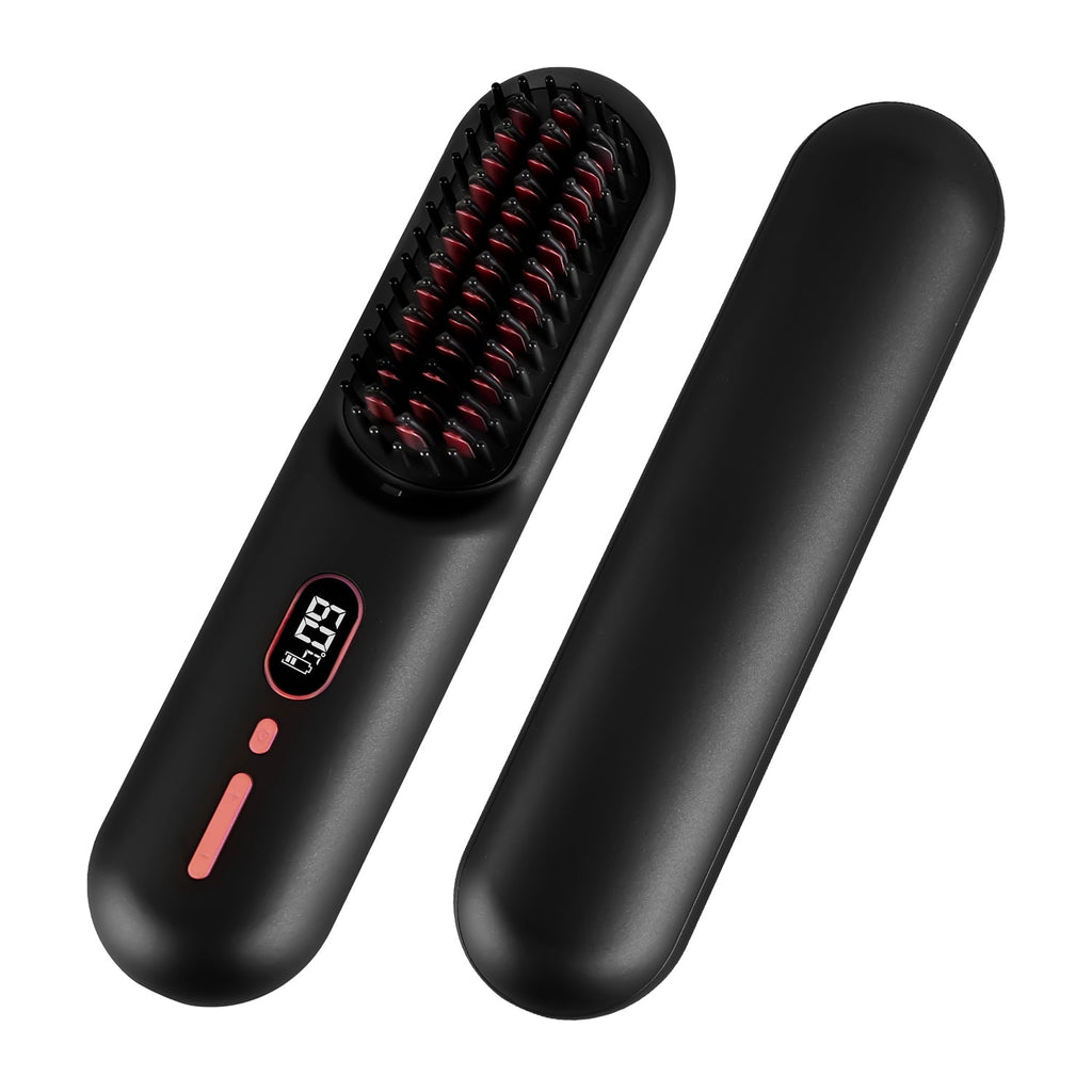 Cordless Hair Straightener Brush – 12 Heat Levels