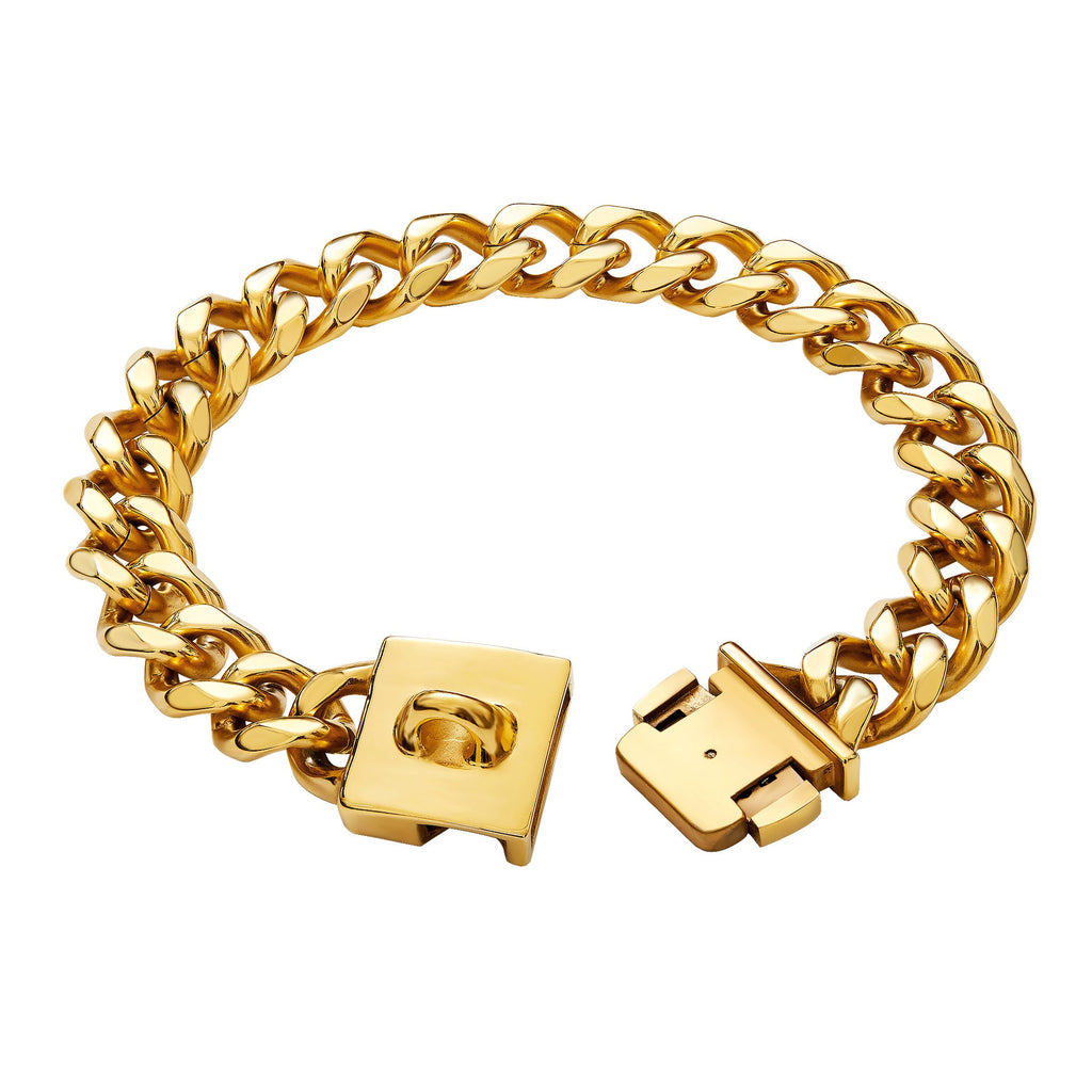 Stainless Steel Dog Chain Collar – Gold and Silver