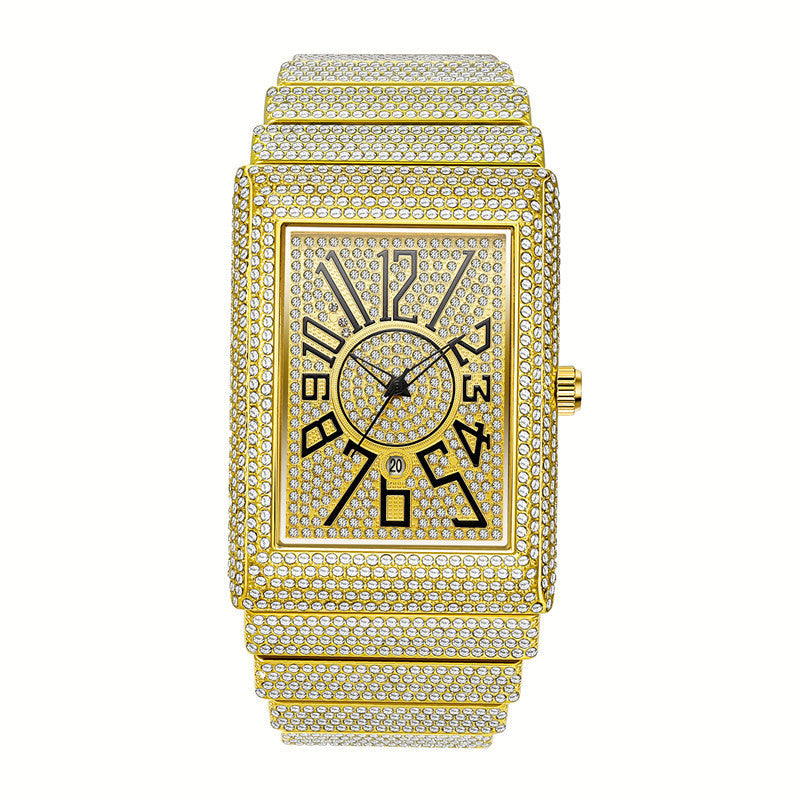 Diamond-embedded Watch Men's Super Starry Square