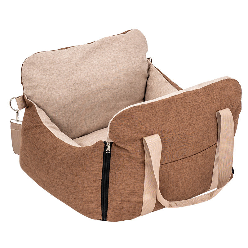 Portable Pet Car Seat with Storage Pocket