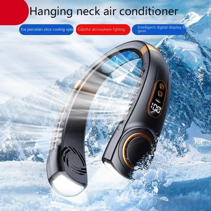 Rechargeable Bladeless Neck Fan – 5-Speed Hands-Free Cooling