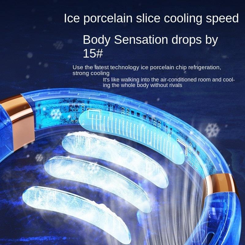 Rechargeable Bladeless Neck Fan – 5-Speed Hands-Free Cooling