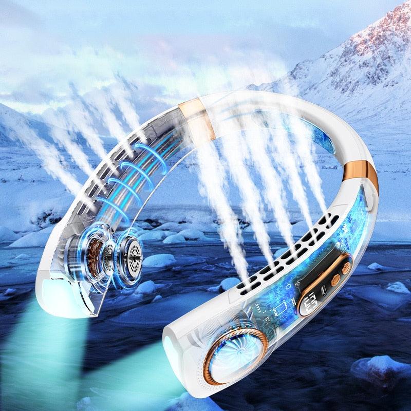 Rechargeable Bladeless Neck Fan – 5-Speed Hands-Free Cooling