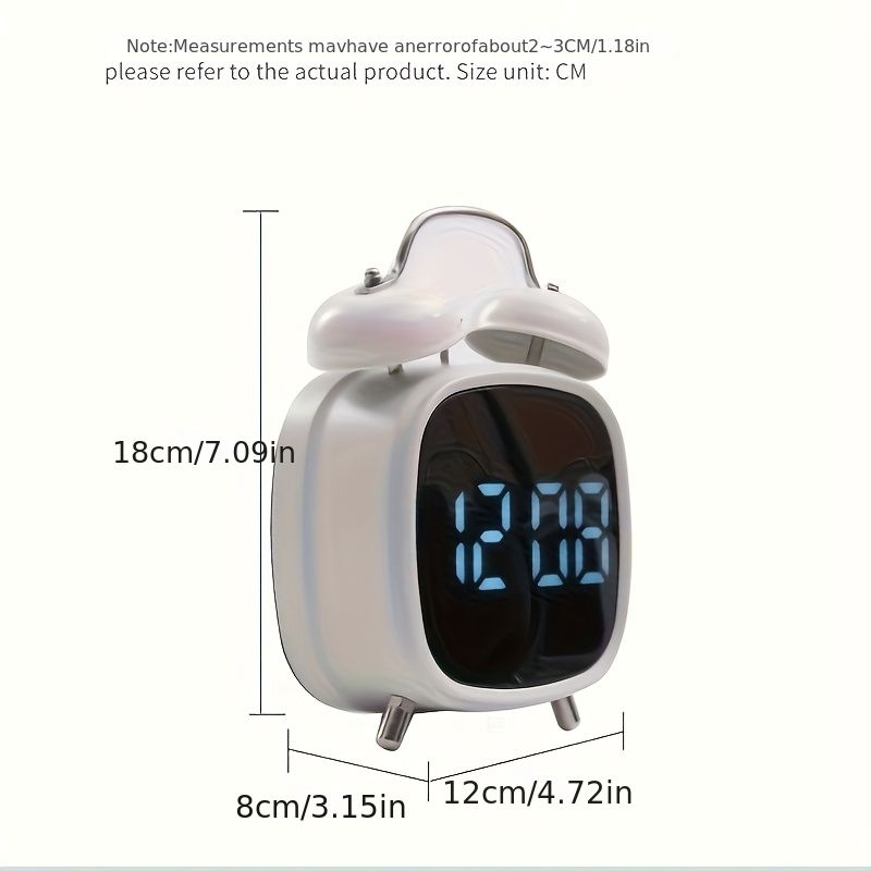Dual Bell Digital Alarm Clock with Adjustable Brightness