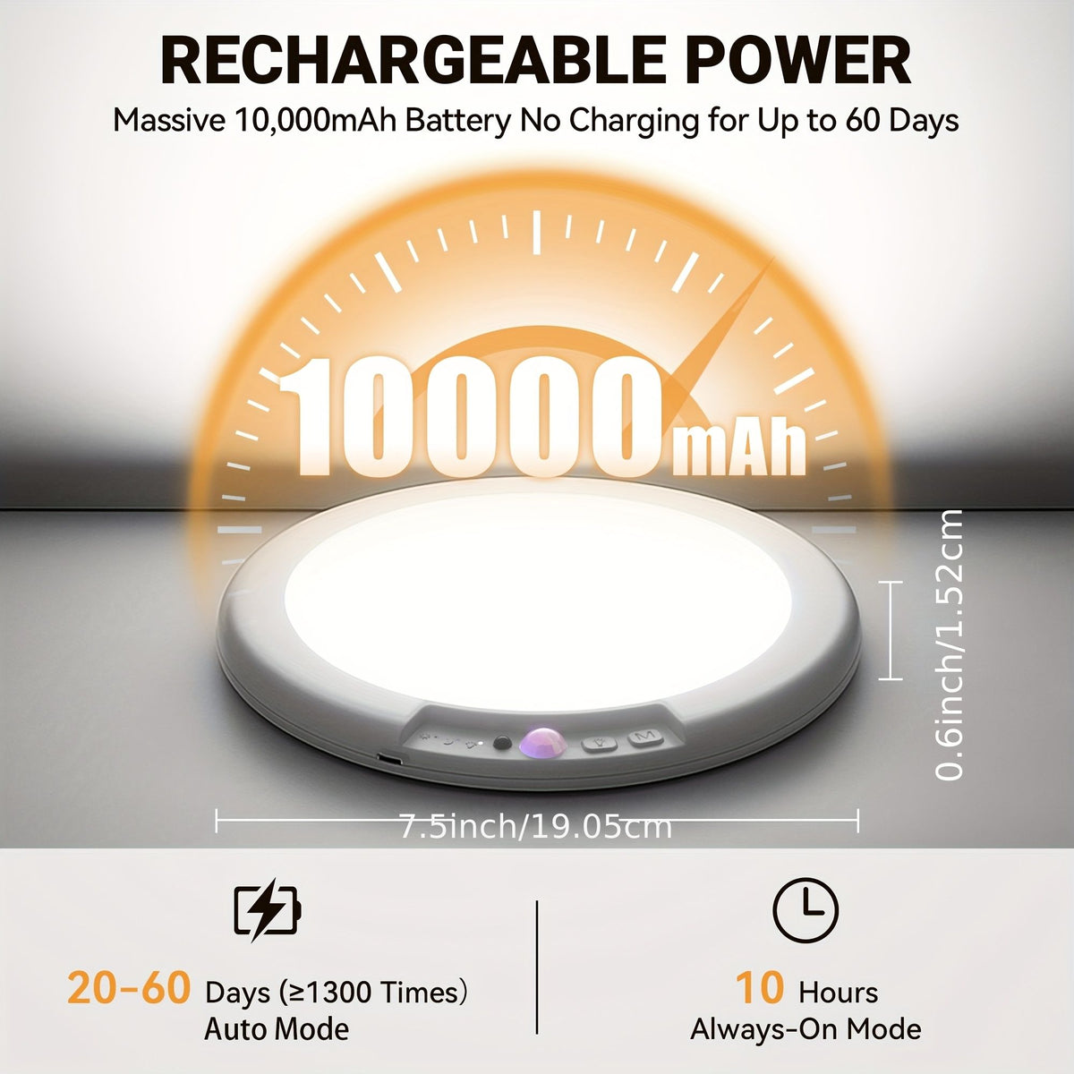 Rechargeable LED Ceiling Light with Motion Sensor