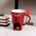 Ceramic Chocolate Melting Pot Set with Fork