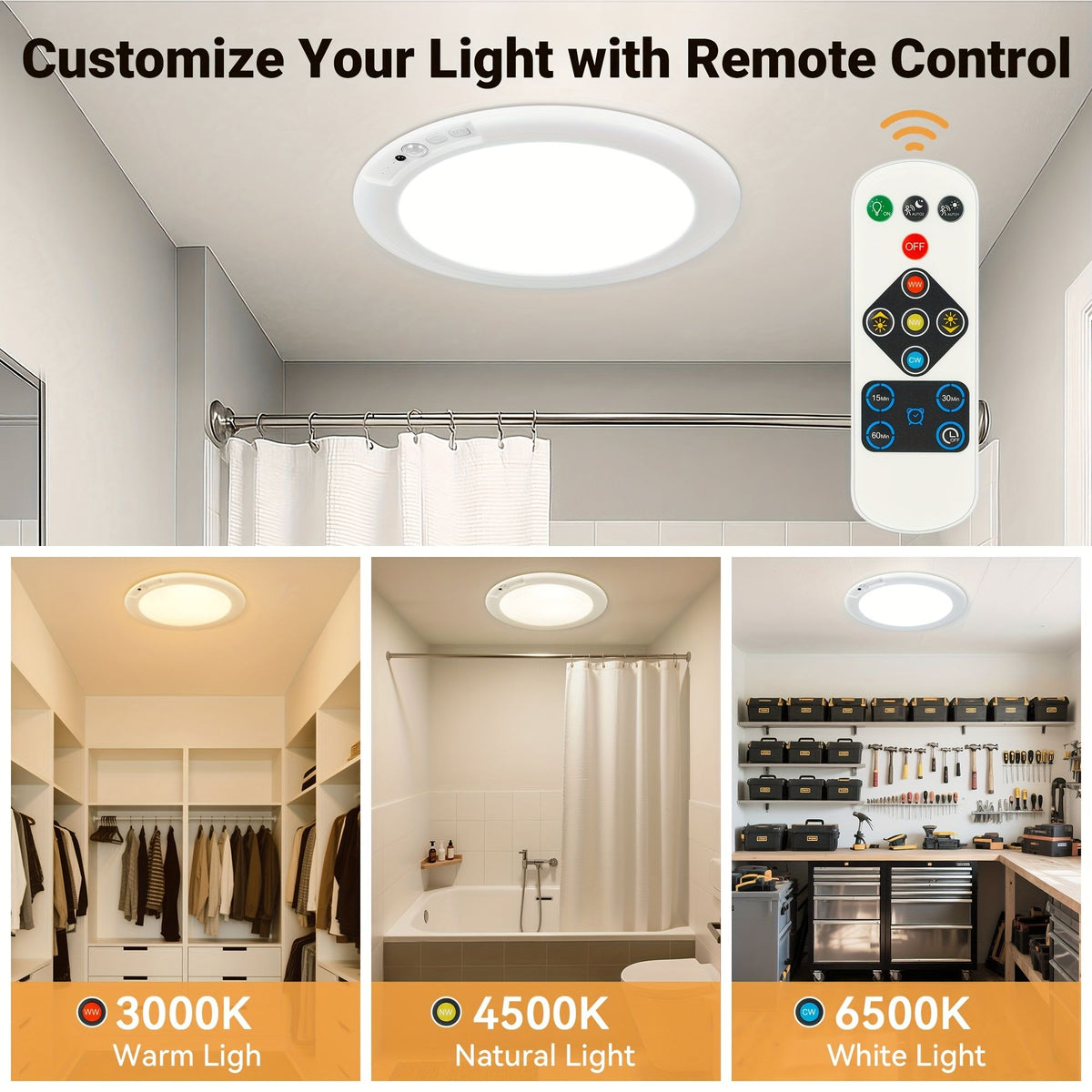 Rechargeable LED Ceiling Light with Motion Sensor