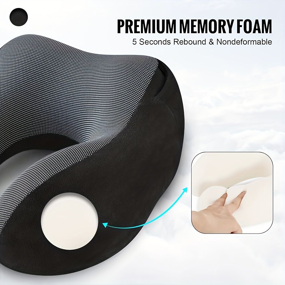 Hooded U-Shaped Travel Neck Pillow