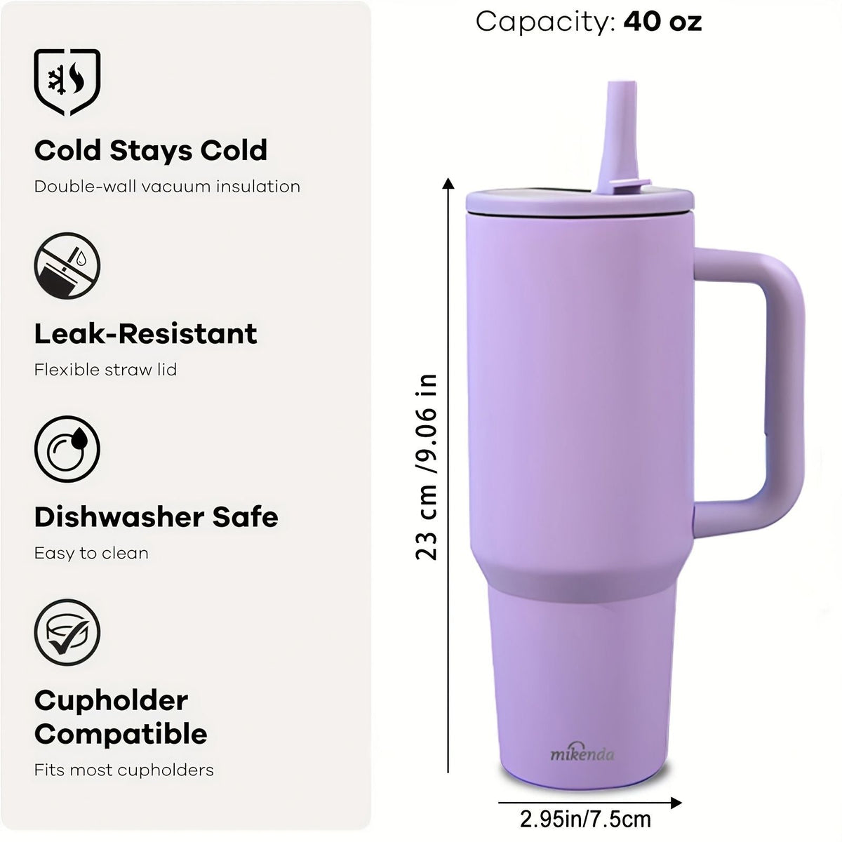 Stainless Steel Insulated Tumbler with Lid and Straw
