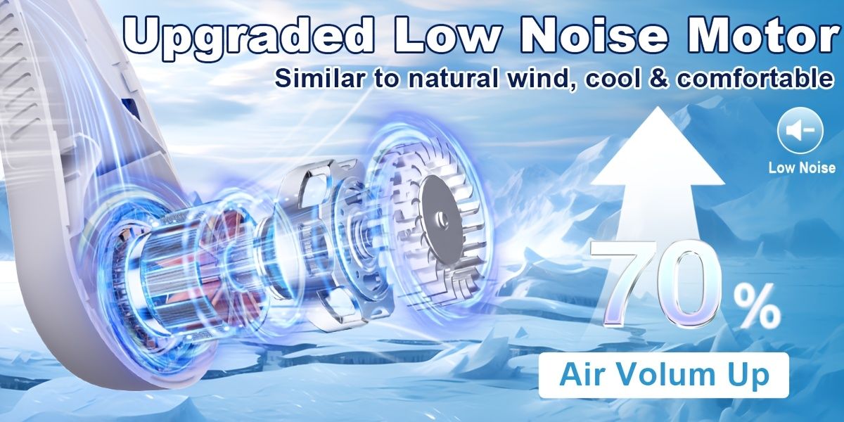 Bladeless Neck Fan 5000mAh 360° Cooling