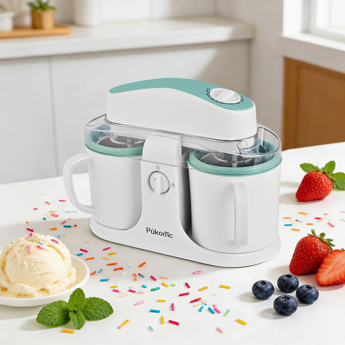 Dual Cup Homemade Ice Cream Maker