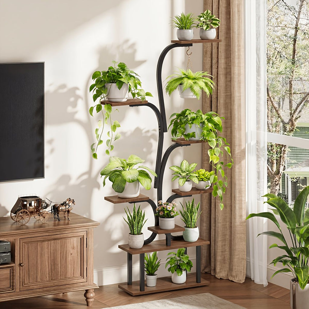 7-Tier Indoor Plant Stand with Grow Lights