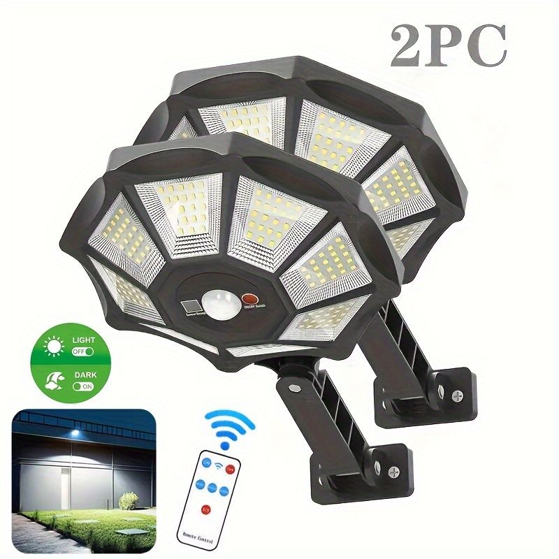 2-Pack Solar Street Lights Outdoor Motion Sensor Dusk to Dawn IP55 Waterproof