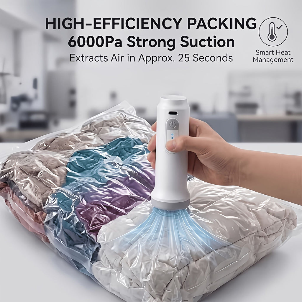 5-Piece Vacuum Storage Bag Set with Electric Air Pump