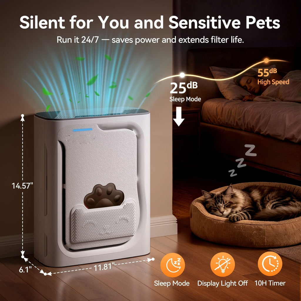 Air Purifier with Washable Filter and PM2.5 Monitor