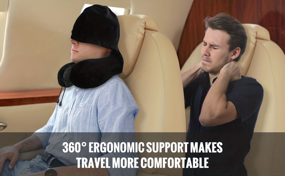 Hooded U-Shaped Travel Neck Pillow