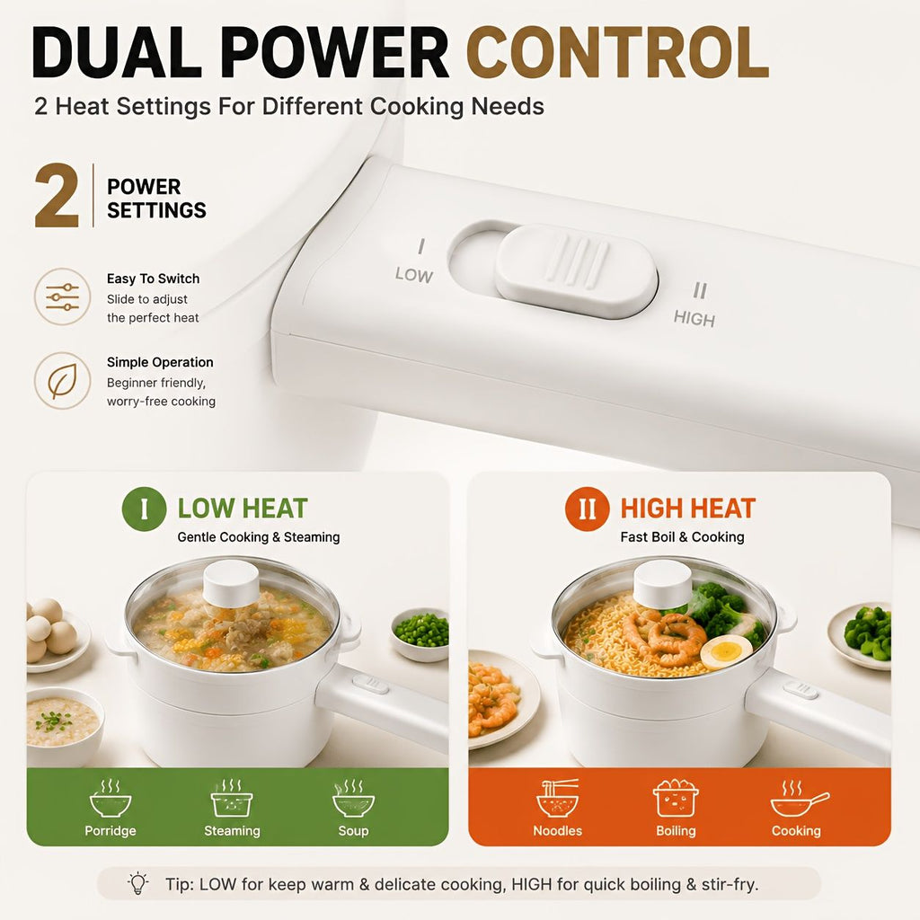 2L Electric Pot with Steaming Basket 600W