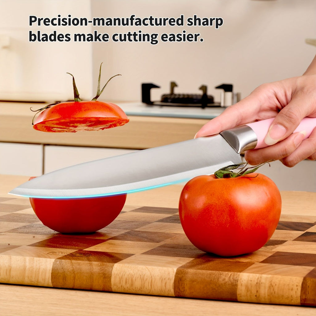 9 Piece Kitchen Knife Set with Built-In Sharpener Block