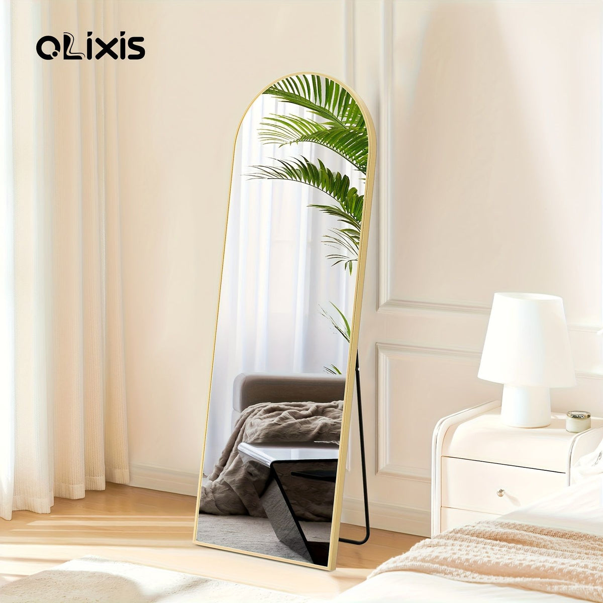 Arched Full Body Floor Mirror with Stand