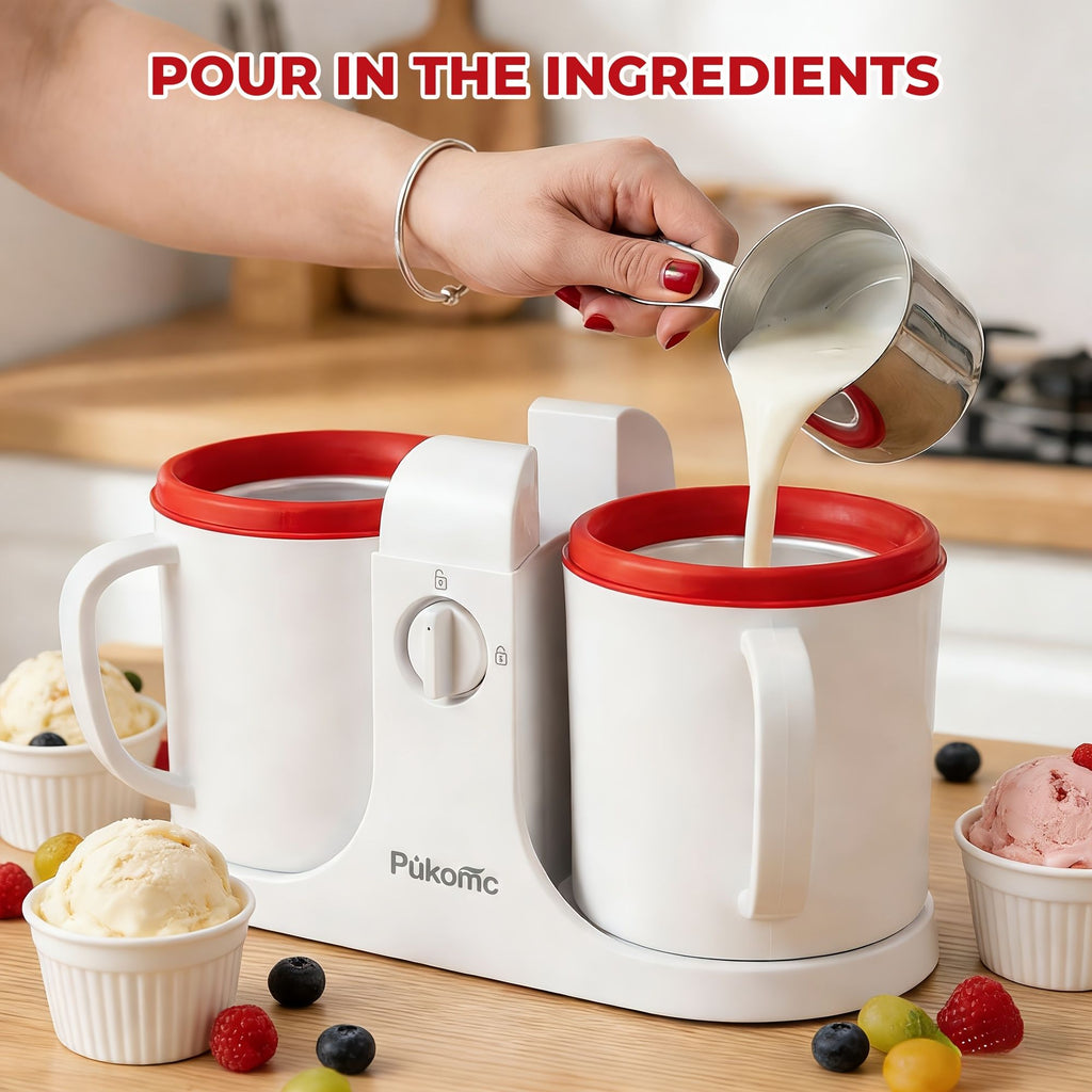 Dual Cup Homemade Ice Cream Maker