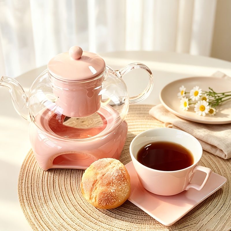 Borosilicate Glass Teapot Set with Ceramic Infuser and Base