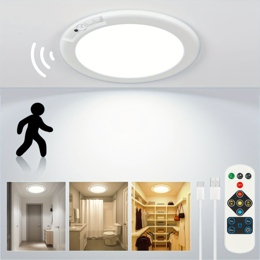Rechargeable LED Ceiling Light with Motion Sensor