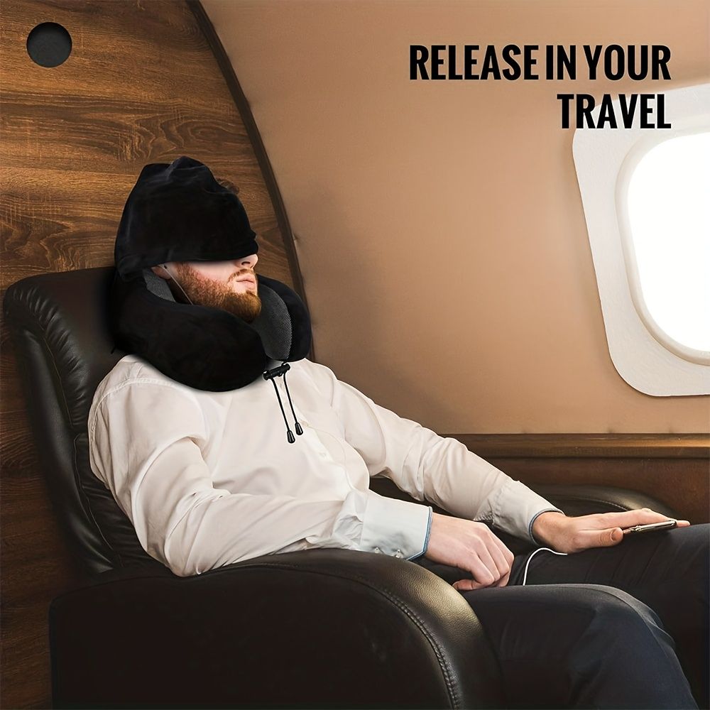 Hooded U-Shaped Travel Neck Pillow