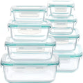 16-Piece Airtight Glass Food Storage Container Set
