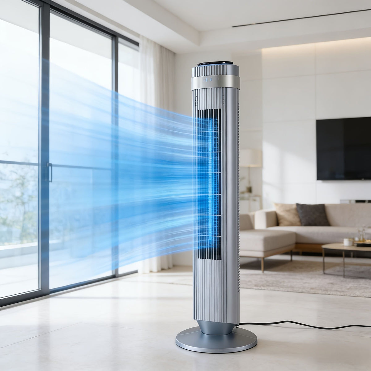Bladeless Tower Fan with Remote and LED Display