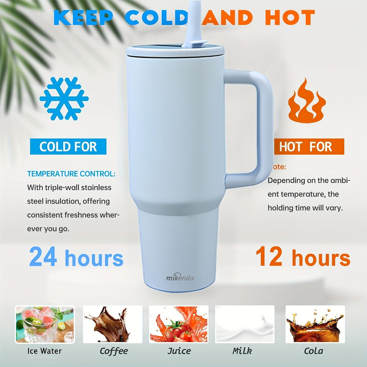 Stainless Steel Insulated Tumbler with Lid and Straw