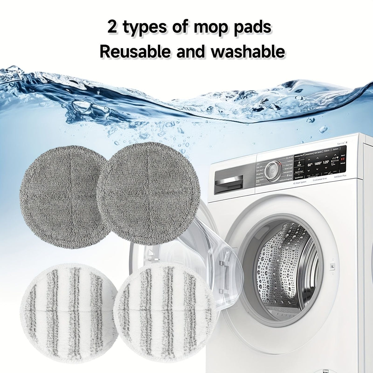 Cordless Electric Spin Mop with Water Sprayer and LED Headlight