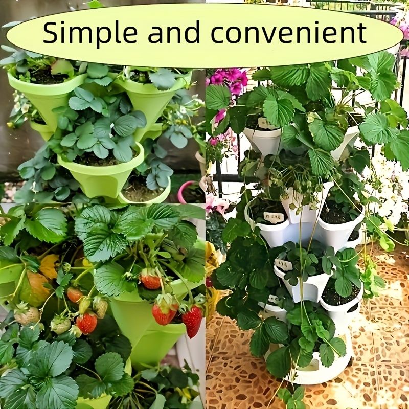 5-Tier Stackable Vertical Garden Planter with Wheels