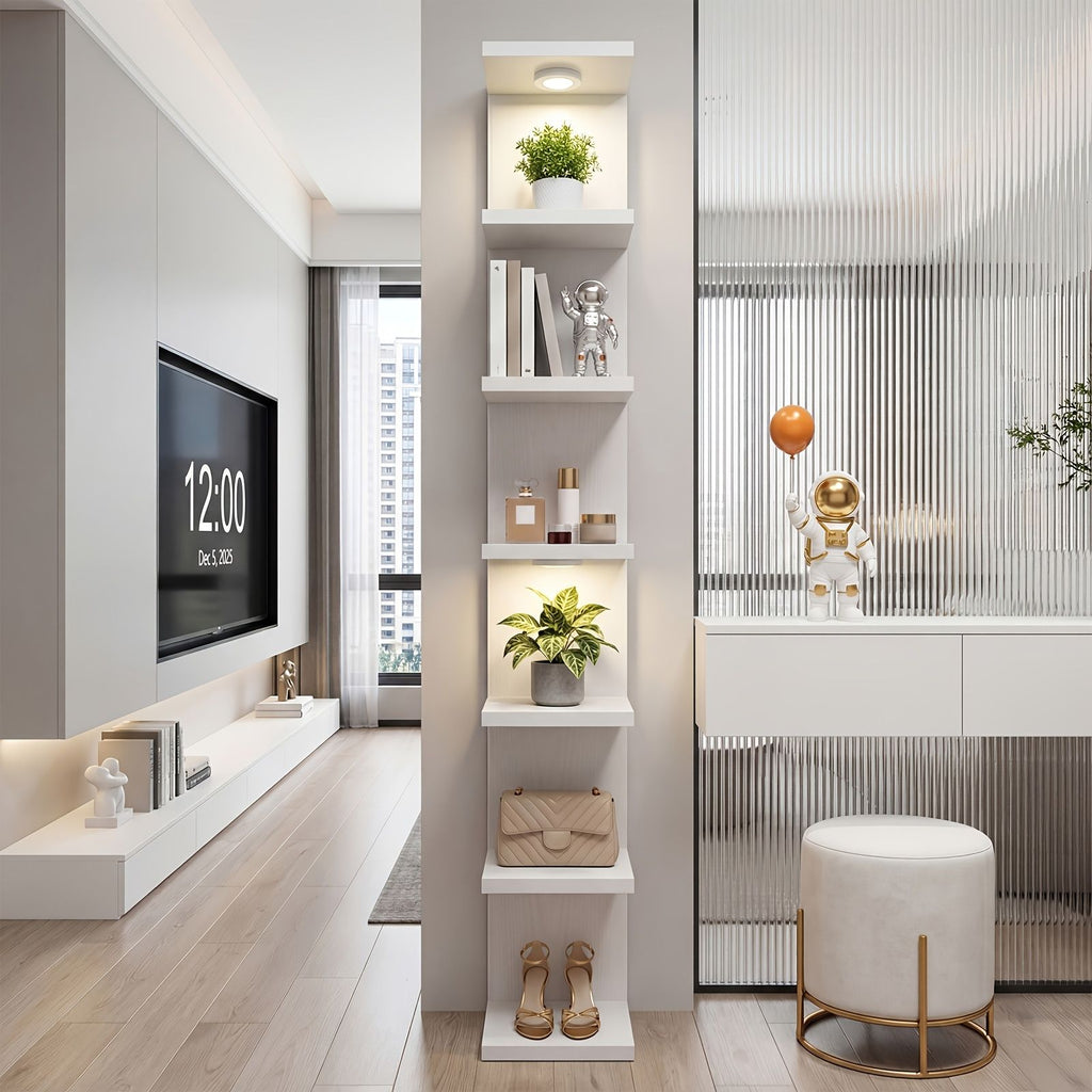 Modern Floating Shelf LED Wall Mounted Wood